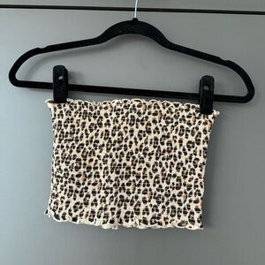 Cheetah Print Smocked Tube Top | Stretchy Strapless Y2K Top